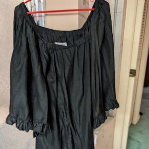 Daughters of the Revolution Black Silk Off Shoulder Dress Size Small